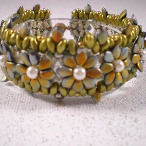 Spring Blossom Paragon Bracelet; Couture, Hand Beaded